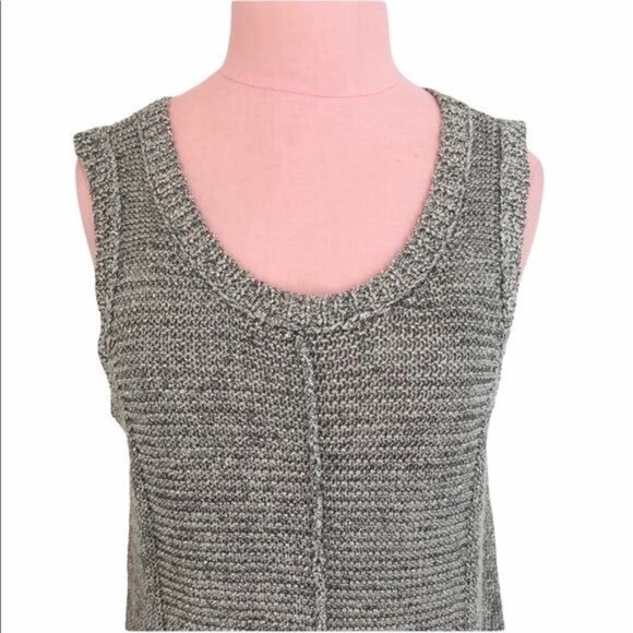 Anthropologie Sparrow Sleeveless Tunic Sweater, Grey Marled Size Medium EUC - Picture 3 of 8